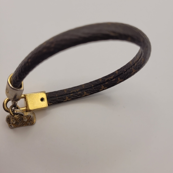 Louis Vuitton Lock Bracelet Monogram Alma Gold Brown Bracelet - Picture 3 of 4